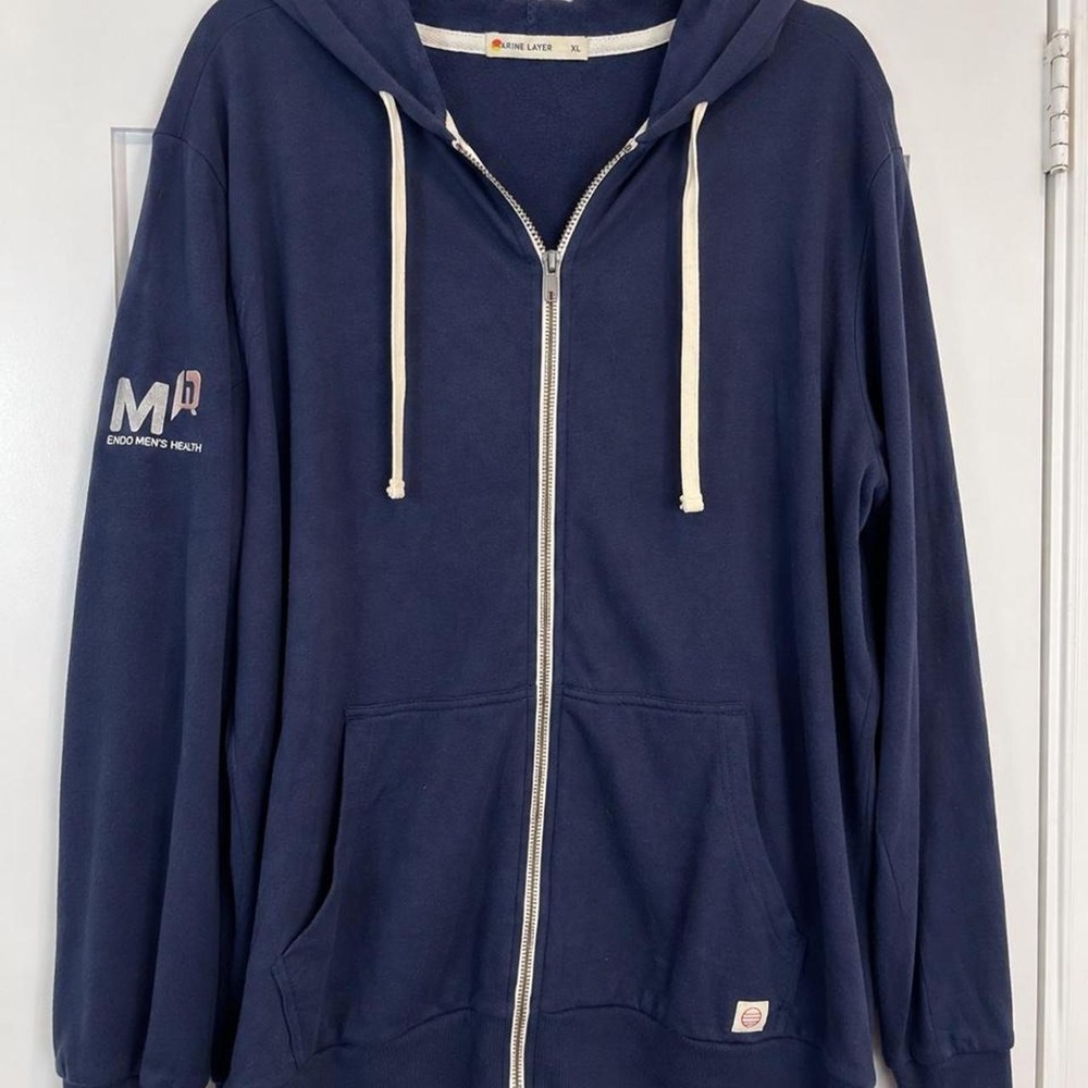 Marine Layer Navy Full-Zip Hoodie – Men's XL –  Men's Health Logo